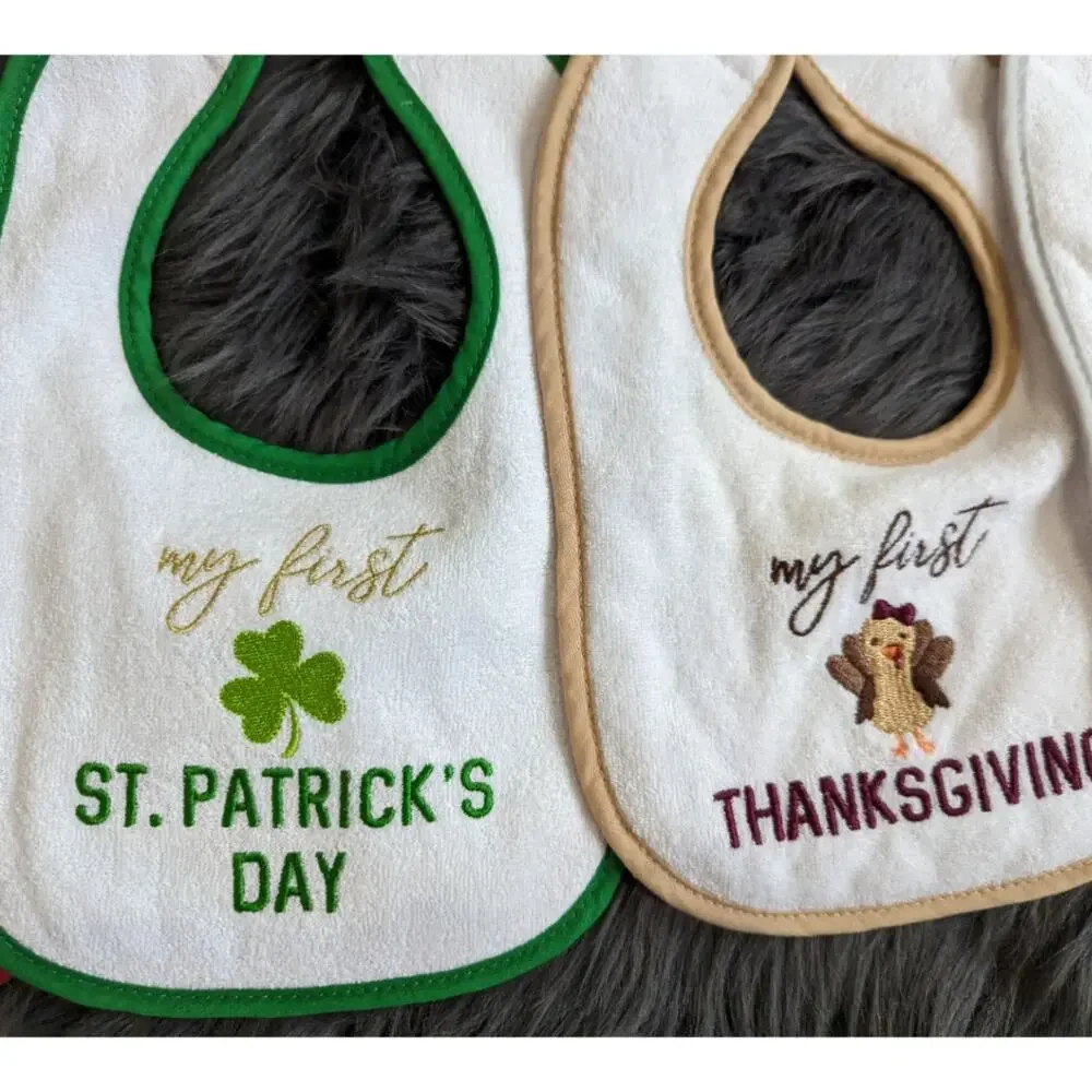 12 piece My First Holiday Bib Bundle